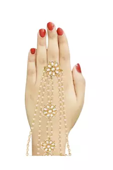 Gold beaded jewellery Yellow Gold Alloy   Panja Bracelet