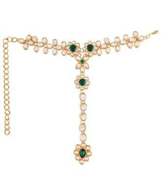 Green beaded jewellery Yellow Gold Alloy   Panja Bracelet 2