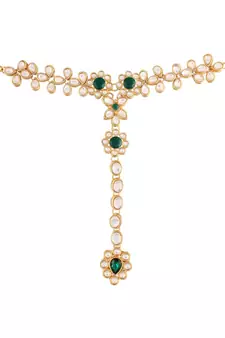 Green beaded jewellery Yellow Gold Alloy   Panja Bracelet