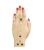 Green beaded jewellery Yellow Gold Alloy   Panja Bracelet