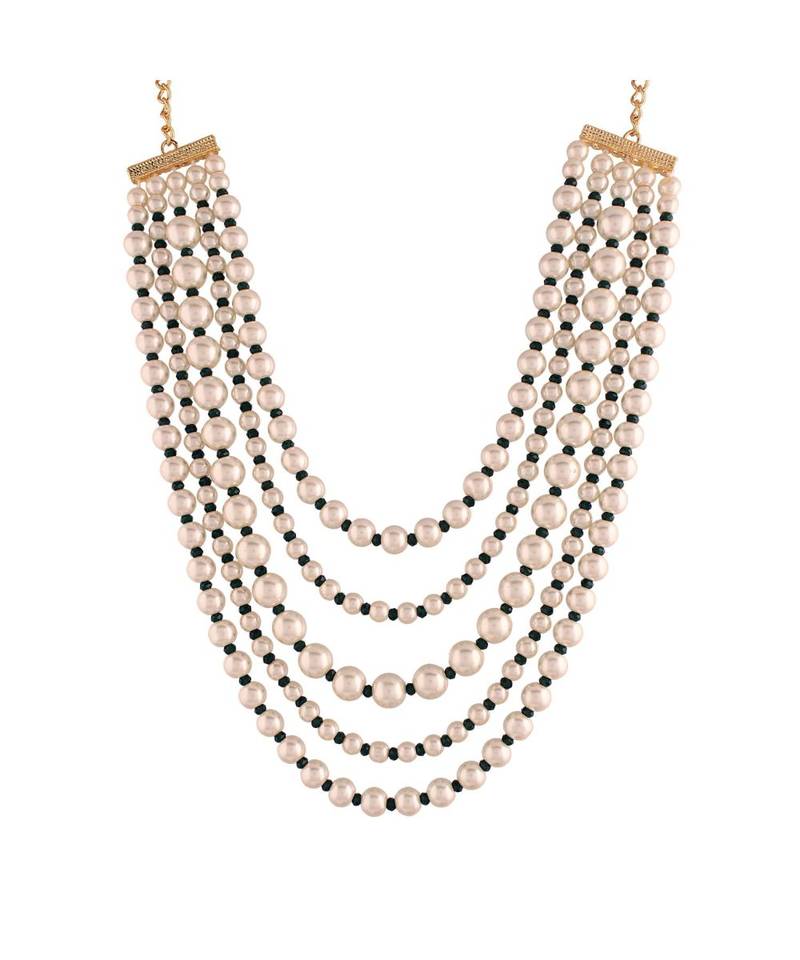 Green beaded jewellery Yellow Gold Alloy   Necklace