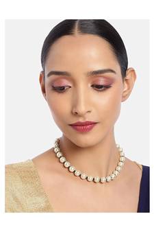 White beaded jewellery Yellow Gold Alloy   Necklace