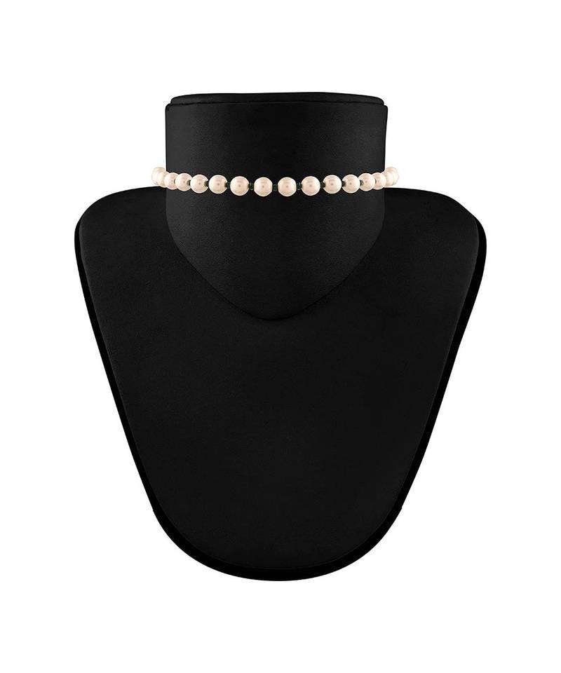 White beaded jewellery Yellow Gold Alloy   Necklace