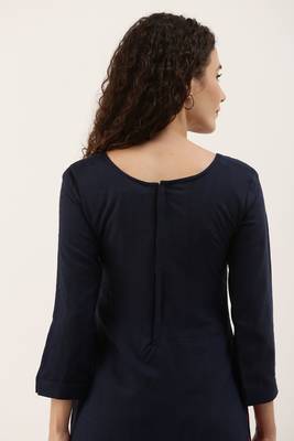Blue Cotton  Embroidery stitched kurta & bottom with dupatta 4