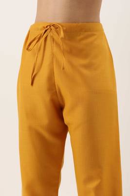 Yellow Cotton  Embroidery stitched kurta & bottom with dupatta 4