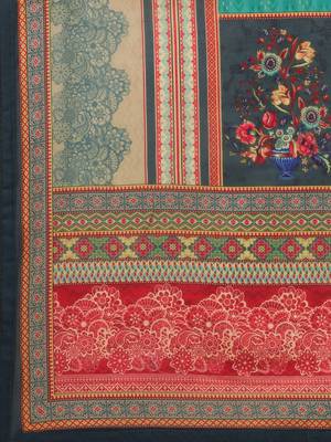 Green Cotton  Embroidery stitched kurta & bottom with dupatta 4