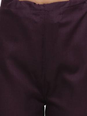 Purple Cotton  Embroidery stitched kurta & bottom with dupatta 3