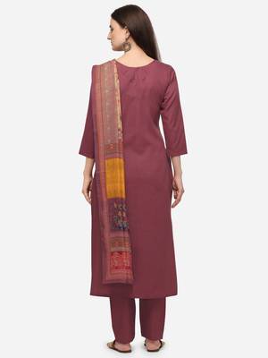 Peach Cotton  Embroidery stitched kurta & bottom with dupatta 2