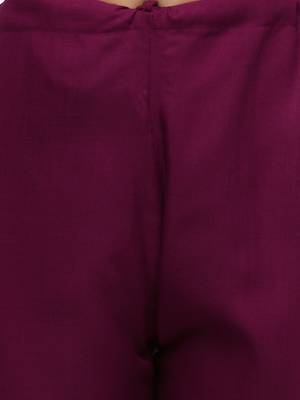 Magenta Cotton  Embroidery stitched kurta & bottom with dupatta 3