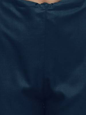 Blue Cotton  Embroidery stitched kurta & bottom with dupatta 3