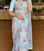 One More Super Hit Organza Saree With Belt Catalog Heavy Multi-Sequence Work & Sequence Work Lace Border With Belt