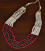 Red and Green Beaded Necklace for Women PPBJ150