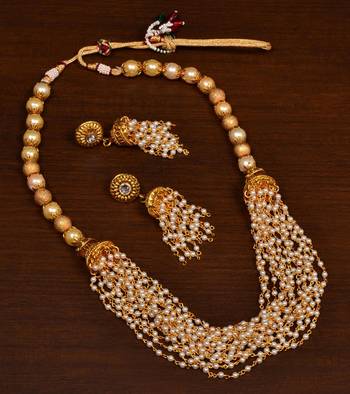 Pearl and Metallic Glossy Beads Embellished Multilayer Necklace SJ23  1