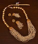 Pearl and Metallic Glossy Beads Embellished Multilayer Necklace SJ23 