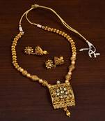 Pearl, Hollow Beads, Kundan and Stone Embellished Necklace SJ24