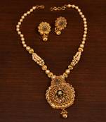 Stone, Pearl and Metallic Beads Embellished Necklace SJ26