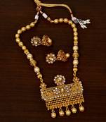 Pearl, Hollow Beads, Kundan and Stone Embellished Necklace SJ27