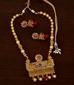 Pearl, Hollow Beads, Kundan and Stone Embellished Necklace SJ28