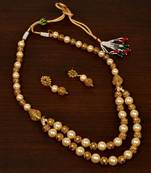 Pearl and Hollow Beads Embellished Designer MultilayerNecklace SJ32