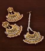 Pearl and Kundan Embellished Earrings Tikka MT166