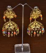Gold Plated Designer Light Weight Jhumka with Tikka MT167