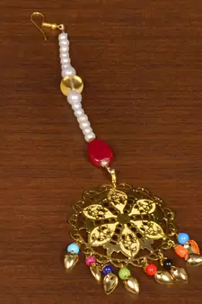 Gold Plated Designer Light Weight Jhumka with Tikka MT167