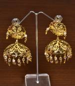Gold Plated Designer Light Weight Jhumka with Tikka MT168