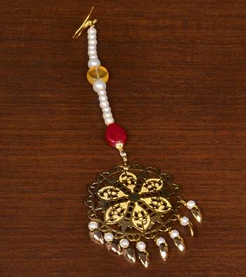 Gold Plated Designer Light Weight Jhumka with Tikka MT168 2