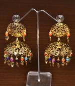 Gold Plated Designer Light Weight Jhumka with Tikka MT169