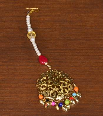 Gold Plated Designer Light Weight Jhumka with Tikka MT169 2