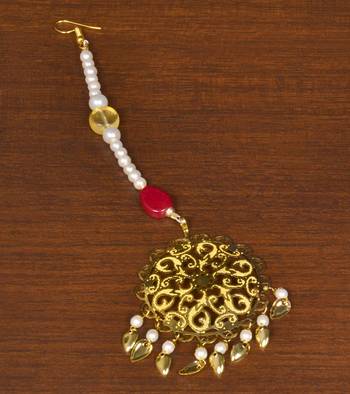Gold Plated Designer Light Weight Jhumka with Tikka MT170 2