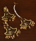 Gold Plated Designer Light Weight Danglers with Tikka MT175