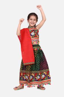 BownBee Mirror Work Chaniya Choli - Red