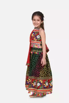 BownBee Mirror Work Chaniya Choli - Red