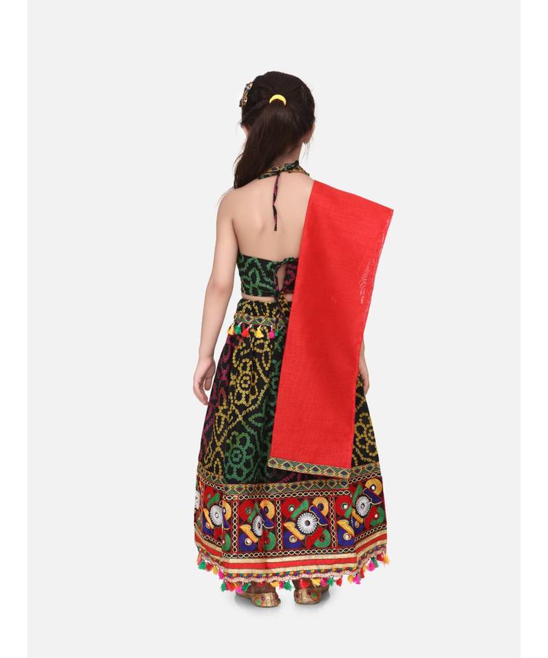 BownBee Mirror Work Chaniya Choli - Red