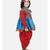 blue Full Sleeve Bandhani Kedia Dhoti Dress For Boys