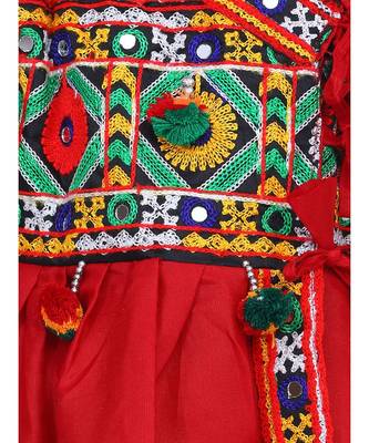 red Embroidery Sleeveless Kedia Dhoti 2