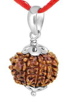 Genuine Certified Nine Faced 9 Mukhi Nepali Rudraksha 925 Sterling Silver Pendant Jewellery Locket For Men Women