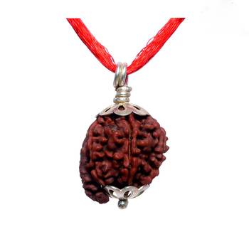 55carat Brown Rudraksha Silver Pendant 1