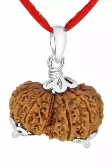 Certified Original Gauri Shankar Silver Plated Pendants Rudraksha Real Loose Bead For Men Women Locket Jewellery
