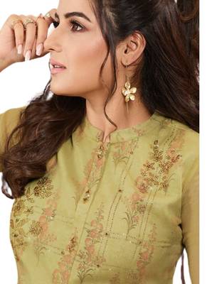 Green embroidered georgette party-wear-kurtis 2