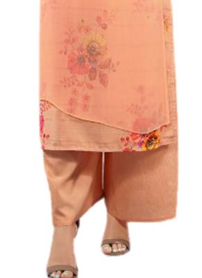 Peach embroidered georgette party-wear-kurtis 3