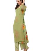 Green embroidered georgette party-wear-kurtis