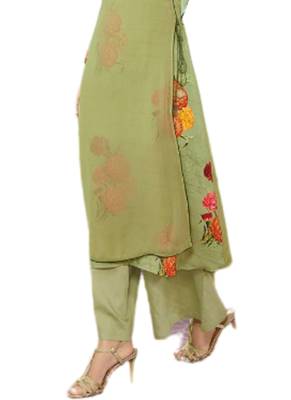 Green embroidered georgette party-wear-kurtis 3
