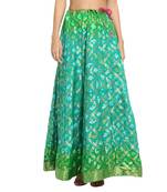 Sea-green printed silk blend skirts