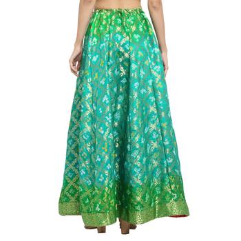 Sea-green printed silk blend skirts 2