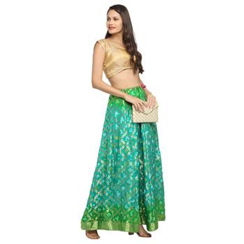 Sea-green printed silk blend skirts 3