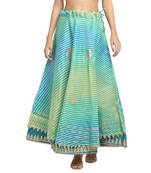 Sea-green printed cotton skirts