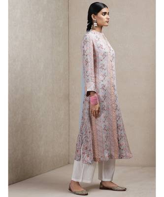 Grey Viscose  embroidered stitched  Kurta &  pant 3