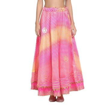Pink printed cotton skirts 1
